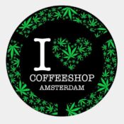 Grüne Blätter Ich liebe Coffeeshop Ams Aschenbecher