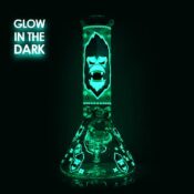 Glow in the Dark Grüner Gorilla Triple Thick Glasbong 25cm