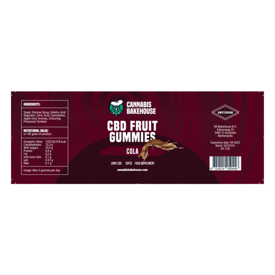 Cannabis Bakehouse 10mg CBD Fruchtgummis Cola (60g)