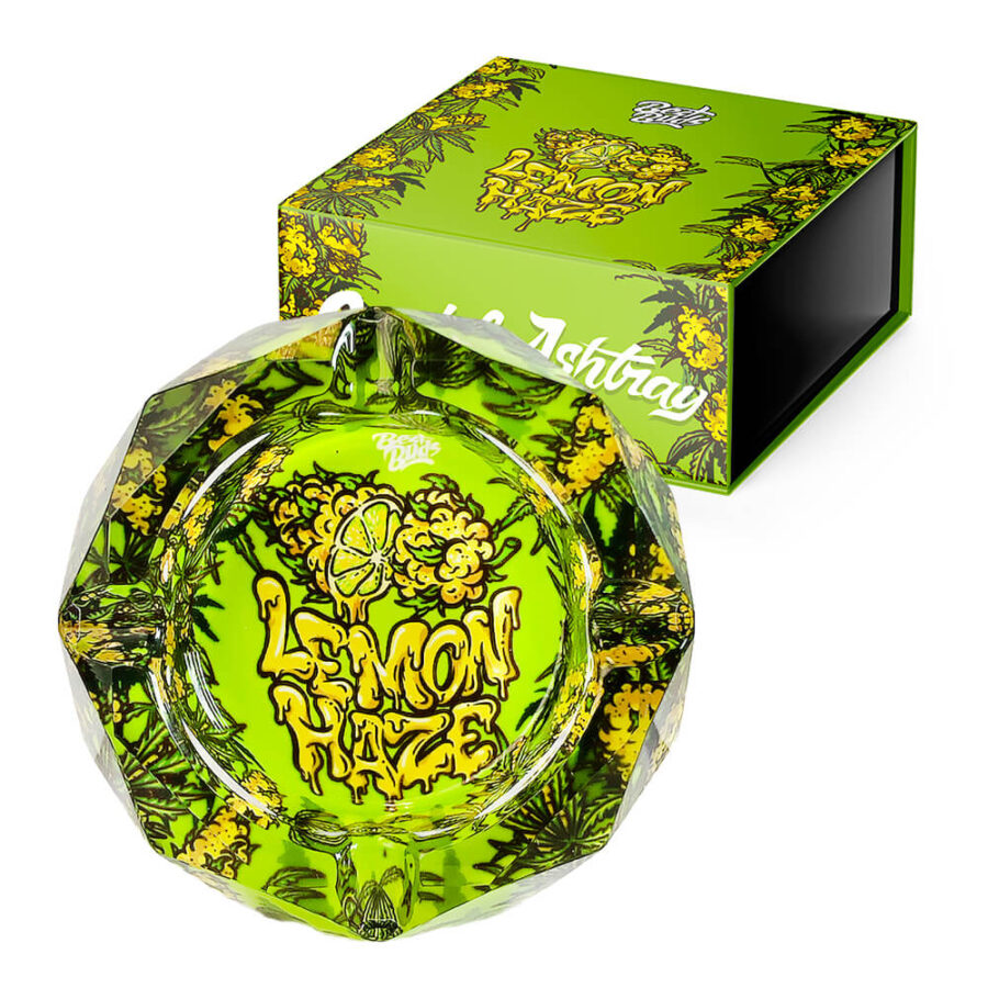 Best Buds Kristall-Aschenbecher mit Geschenkbox Lemon Haze