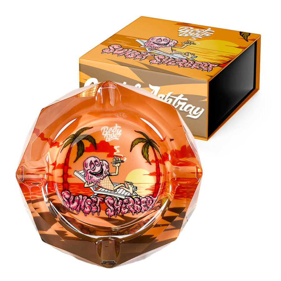 Best Buds Kristall-Aschenbecher mit Geschenkbox Sunset Sherbet