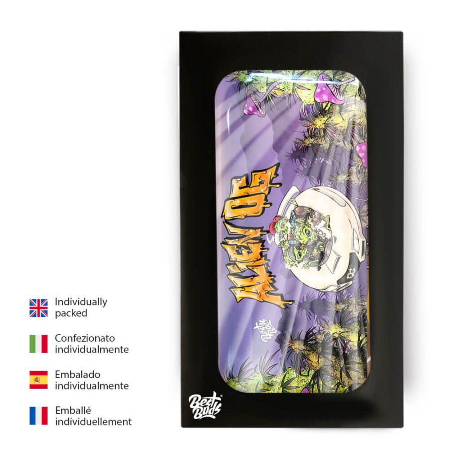 Best Buds Alien OG Metall Rolling Tray Long 16x27 cm