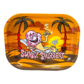 Best Buds Thin Box Rolling Tray with Storage Sunset Sherbet