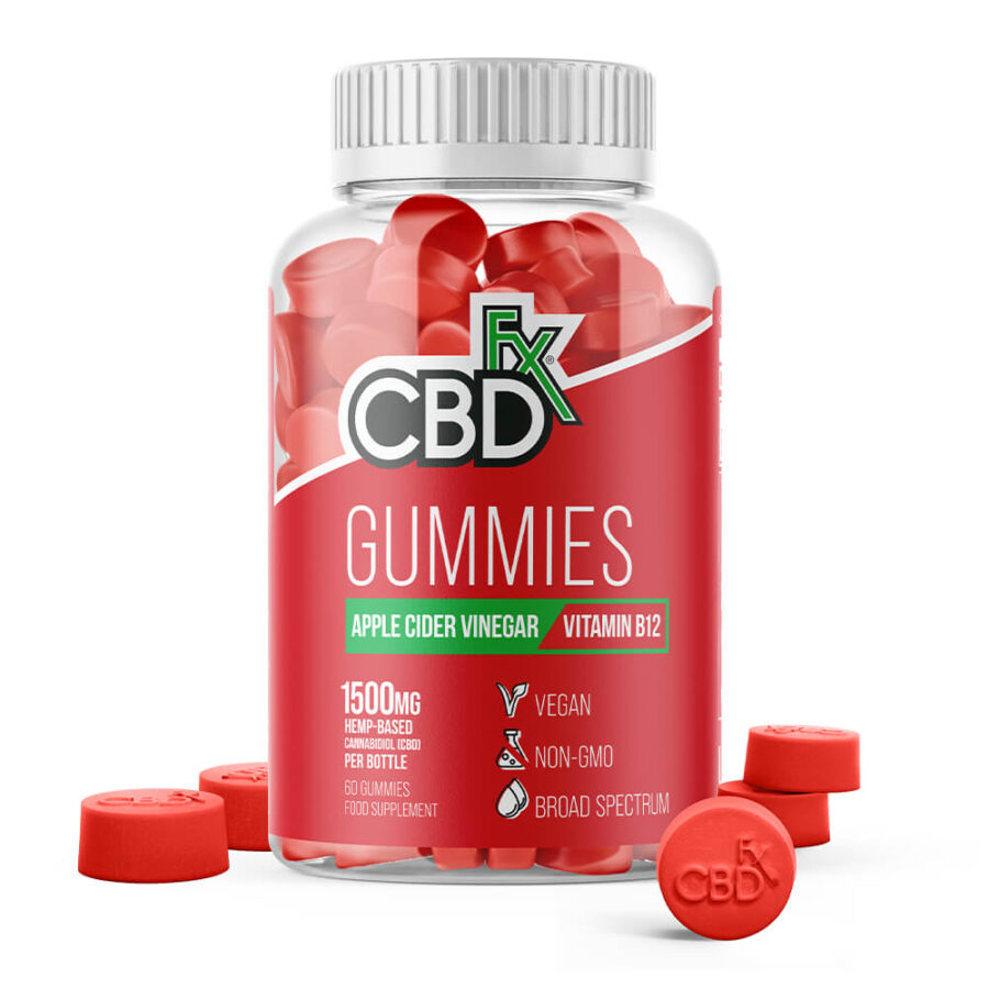 CBDfx Apple Cider Vinegar 1500mg CBD Vegan Gummis (240g)