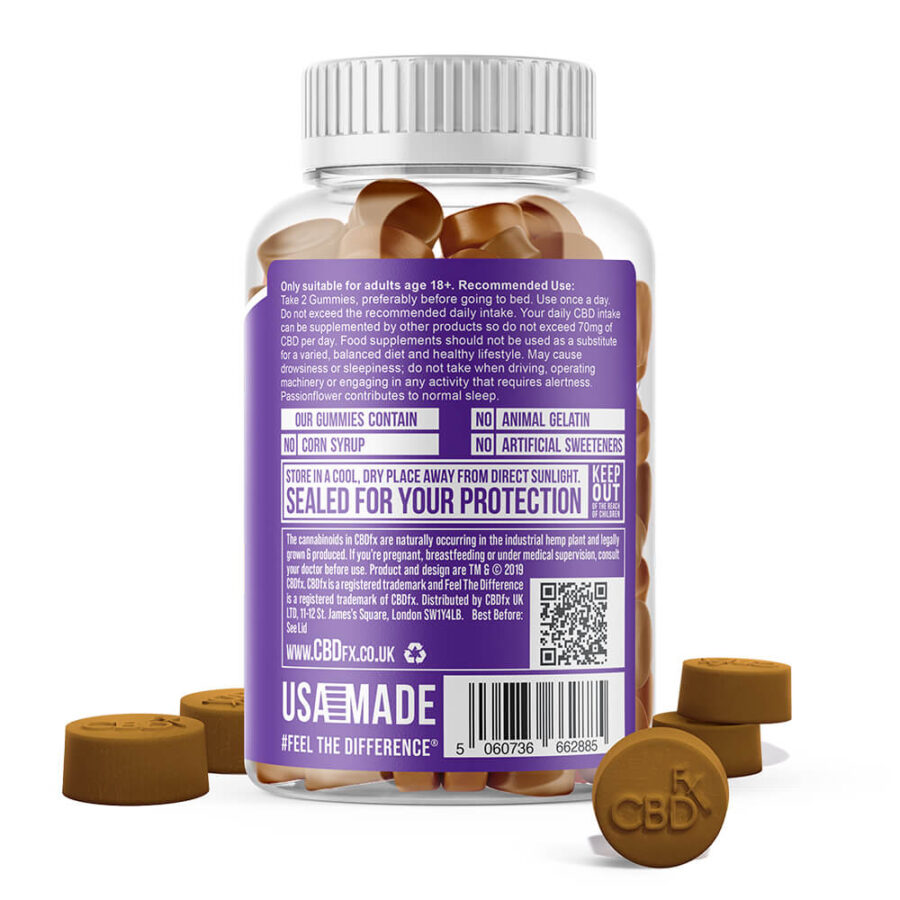 CBDfx Schlaf Kamille Passionsblume 1500mg CBD Vegan Gummis (240g)