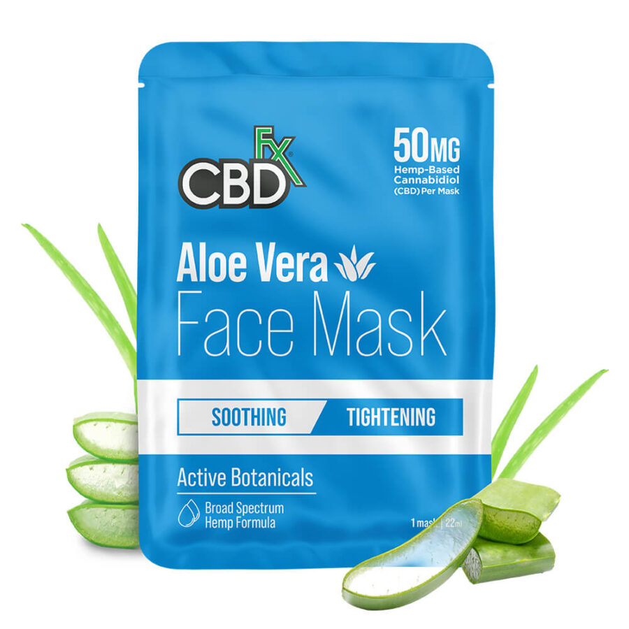 CBDfx Hanf Aloe Vera Gesichtsmaske mit 50mg CBD (10er-Pack/Display)