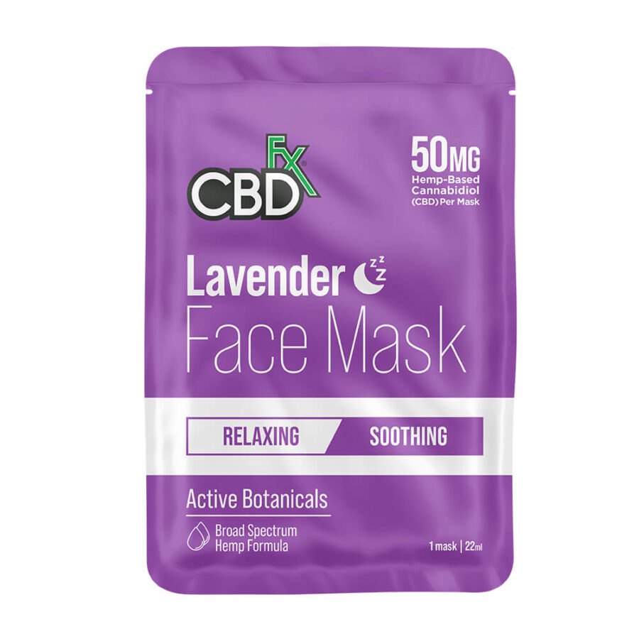 CBDfx Hanf Lavendel Gesichtsmaske mit 50mg CBD (10er Pack/Display)