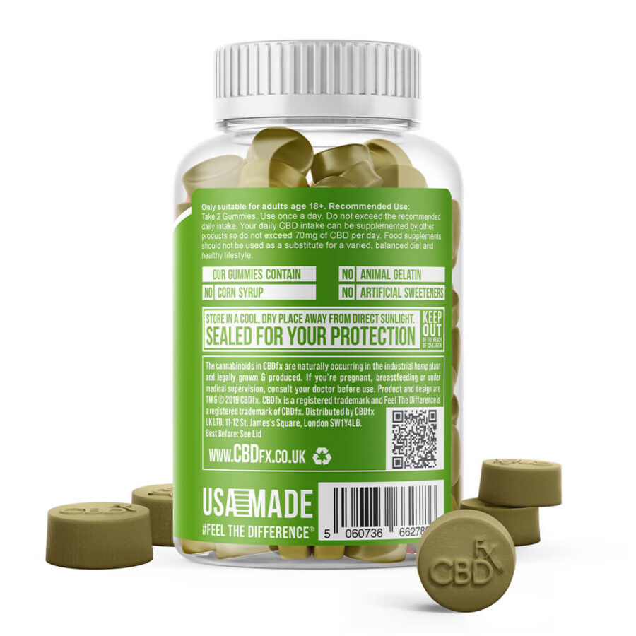 CBDfx Kurkuma Spirulina 1500mg CBD Vegan Gummis (240g)