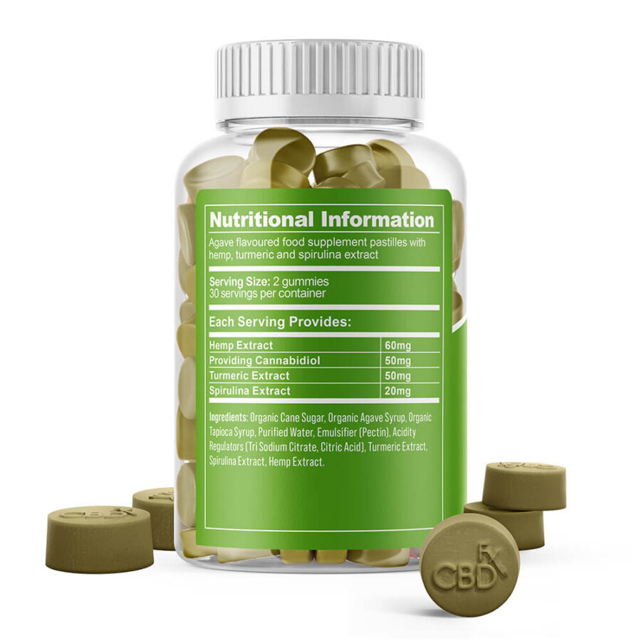 CBDfx Kurkuma Spirulina 1500mg CBD Vegan Gummis (240g)