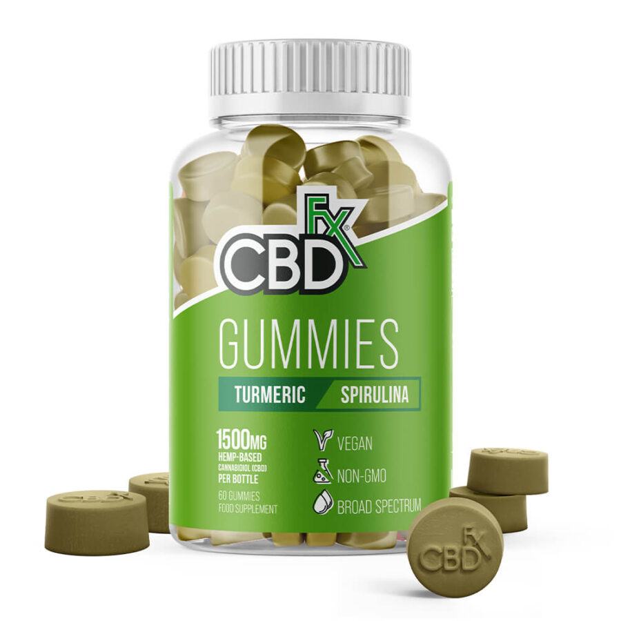 CBDfx Kurkuma Spirulina 1500mg CBD Vegan Gummis (240g)