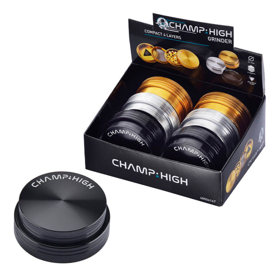 Champ High Compact Metall-Grinder 4 Teile - 63mm (6Stk/Display)