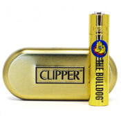 Clipper The Bulldog Gold Feuerzeuge aus Metall + Geschenkbox (12 Stk./Display)