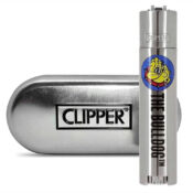 Clipper The Bulldog Silberne Feuerzeuge aus Metall + Geschenkbox (12 Stück/Display)