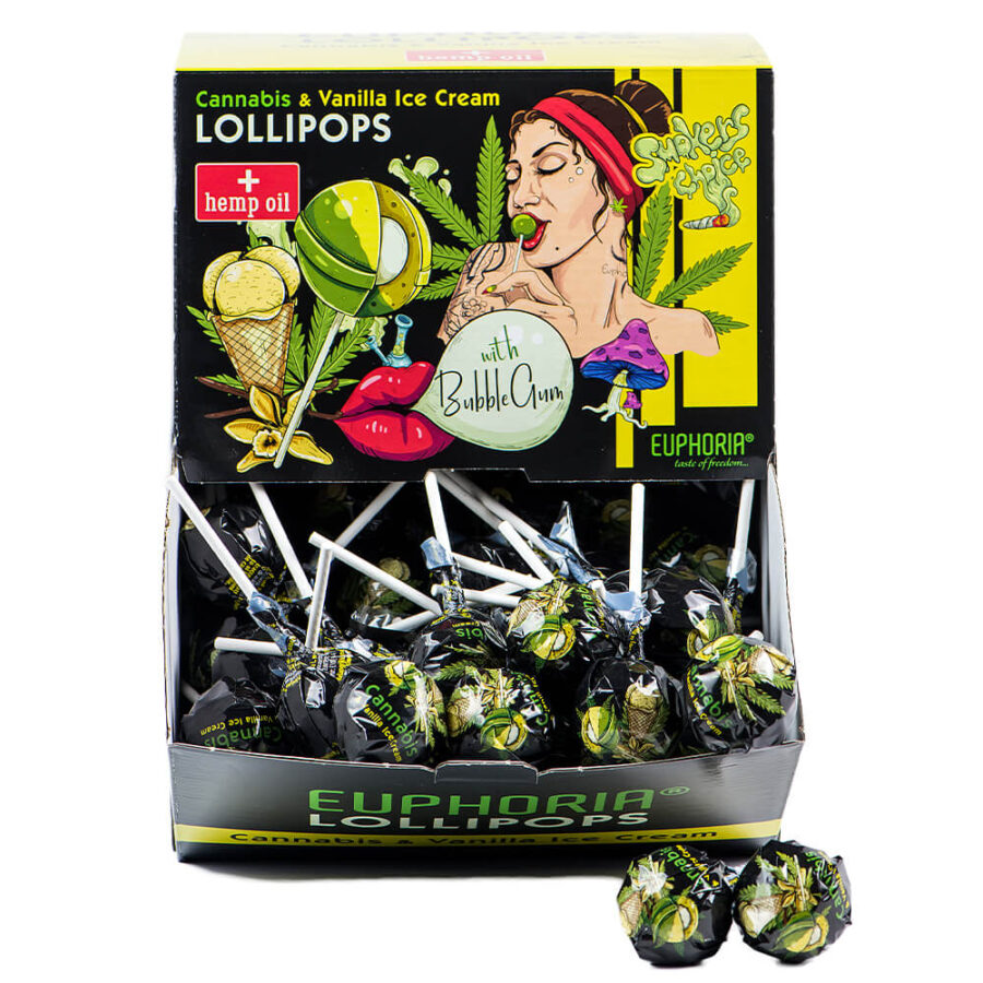 Euphoria Cannabis Lollipops Vanilla Ice Cream (25gx100Stk)