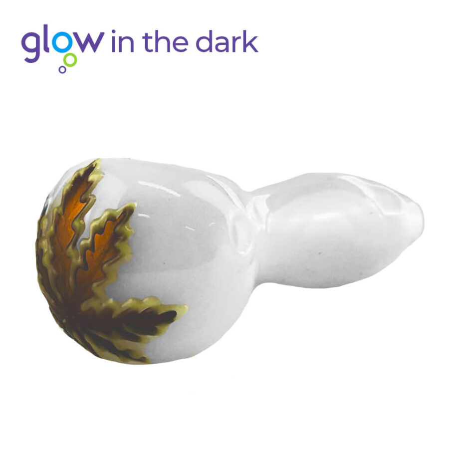 Weiße Cristal Pfeife Glow in the Dark 10cm