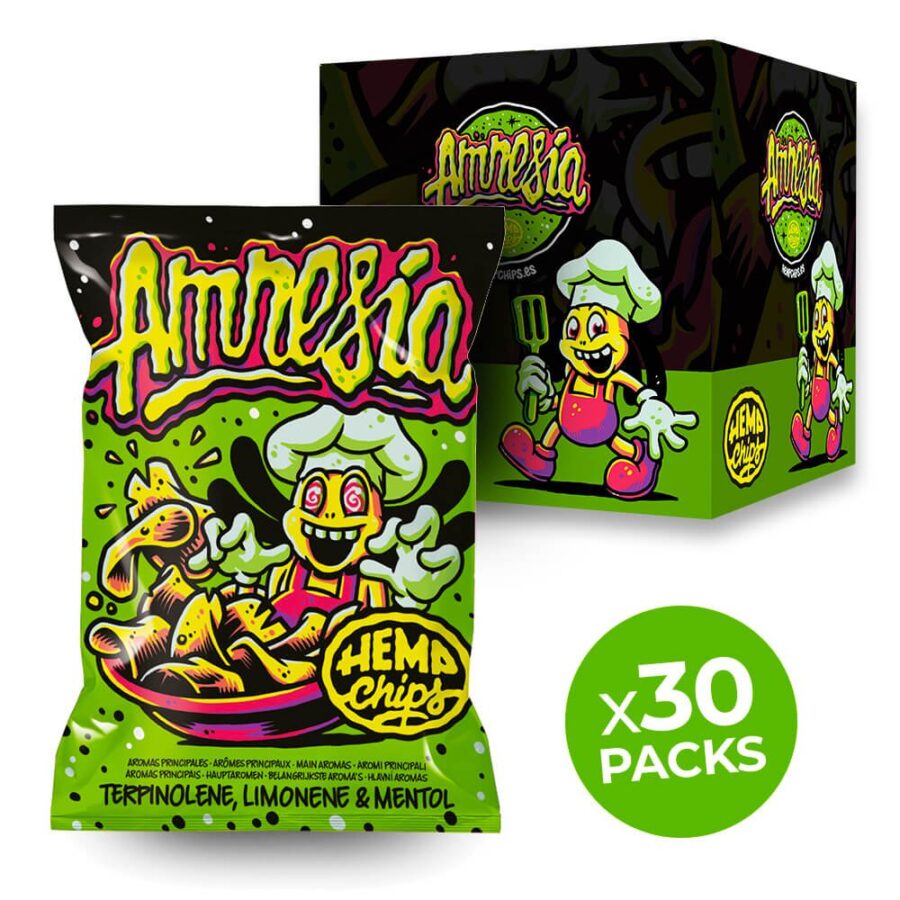 Hemp Chips Amnesia Handwerklich hergestellte Cannabis-Chips  (30x35g)