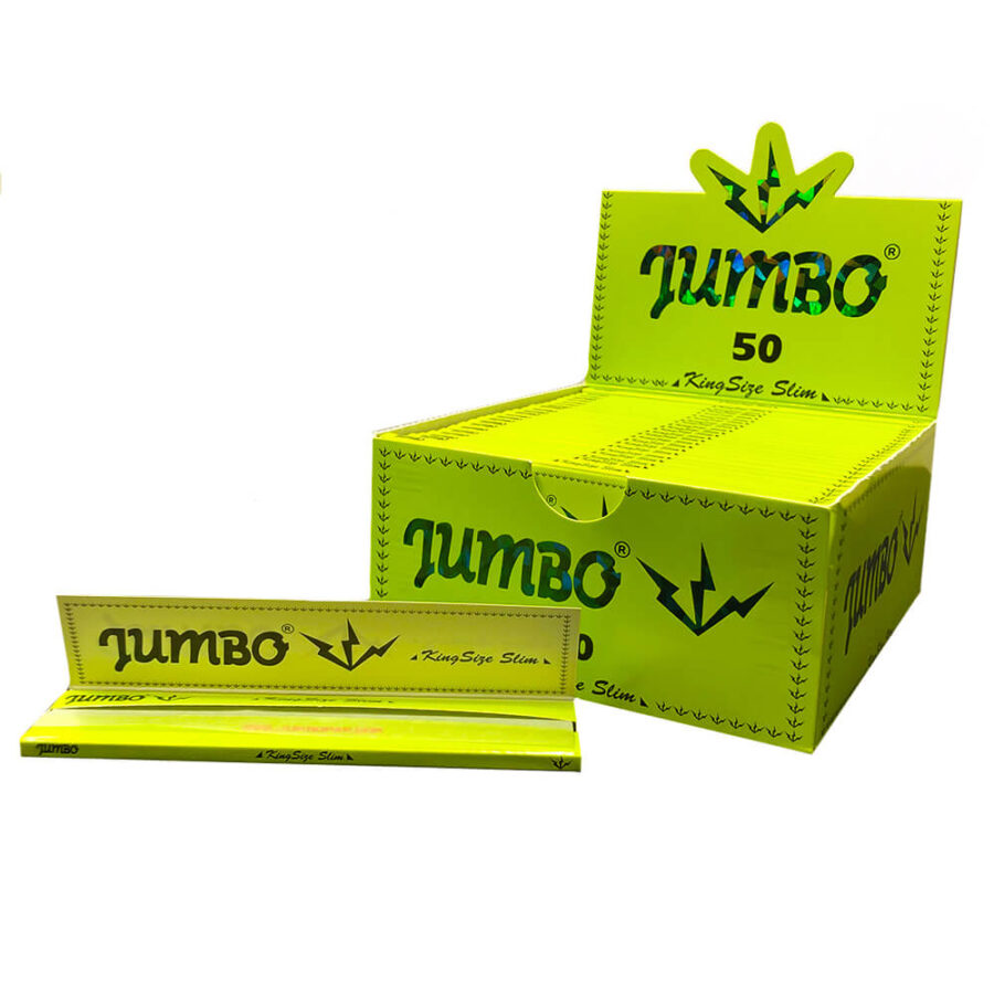 Jumbo King Size Slim Green Papers (50stk/display)