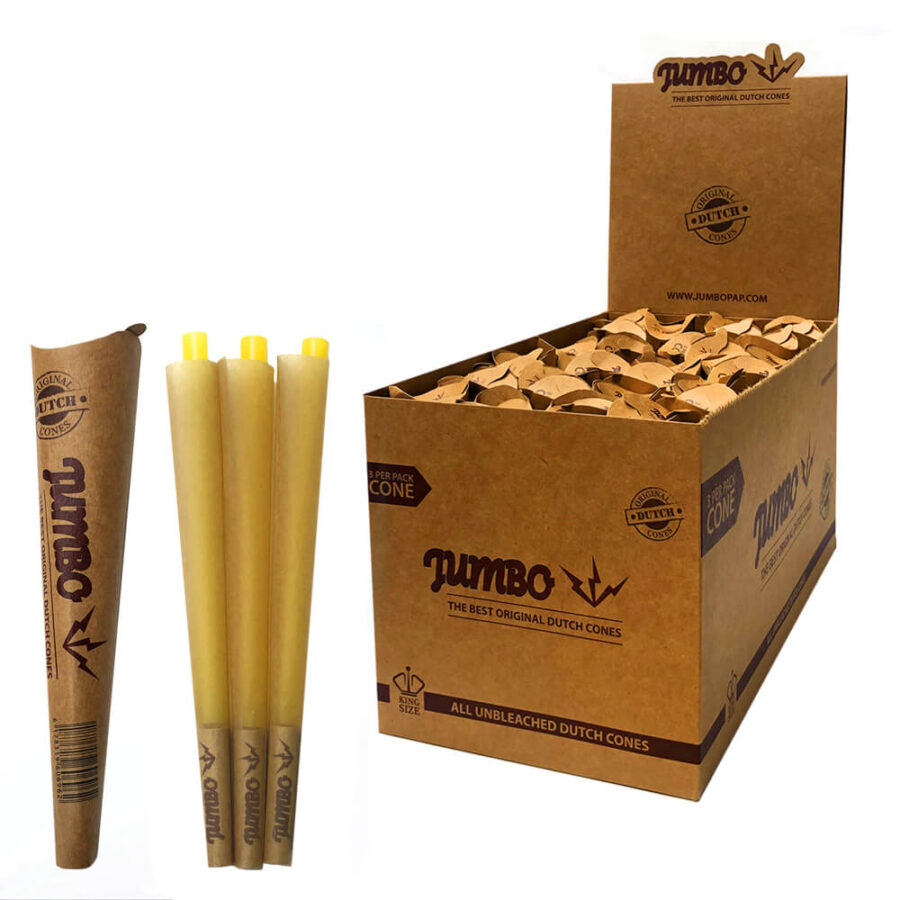 Jumbo King Size Ungebleichte Cones 3 Cones pro Pack (32stk/display)