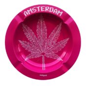 Best Buds - Pink Weed Leaf Metall Aschenbecher