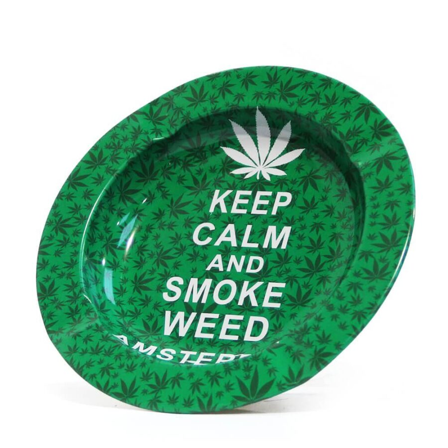 Keep Calm And Smoke Weed Metall Aschenbecher