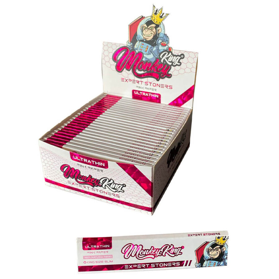 Monkey King Expert Stoners Pink Ultra Thin Papers KS Slim (50stk/display)