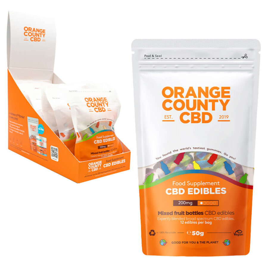 Orange County CBD Tüten Flaschen 200mg CBD 50g (10stk/Display)