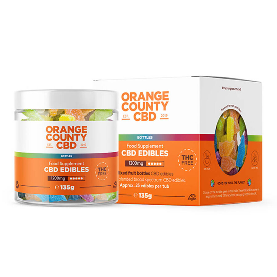 Orange County CBD Kleine Flasche Gummis Flaschen 1200mg CBD 125g