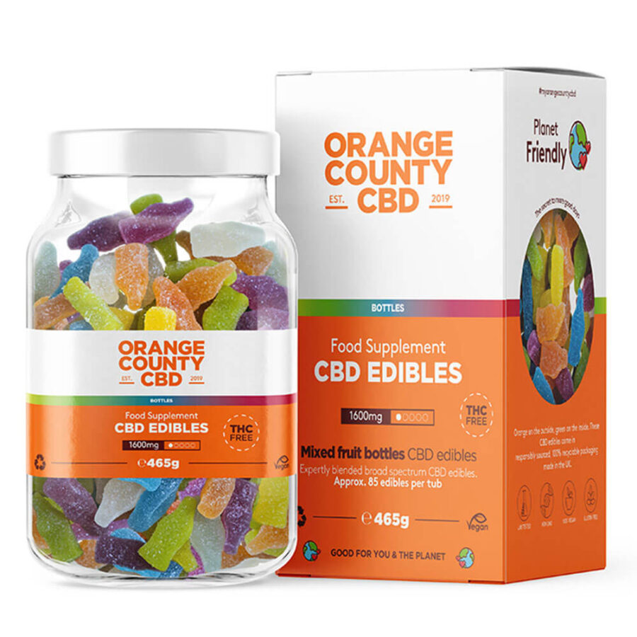 Orange County CBD Große Flasche Gummis Flaschen 1600mg CBD 465g