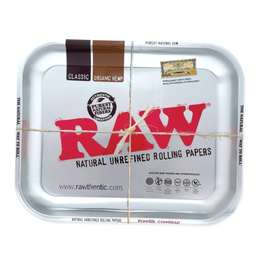 RAW - Silber Metallic Großes Rolling Tray