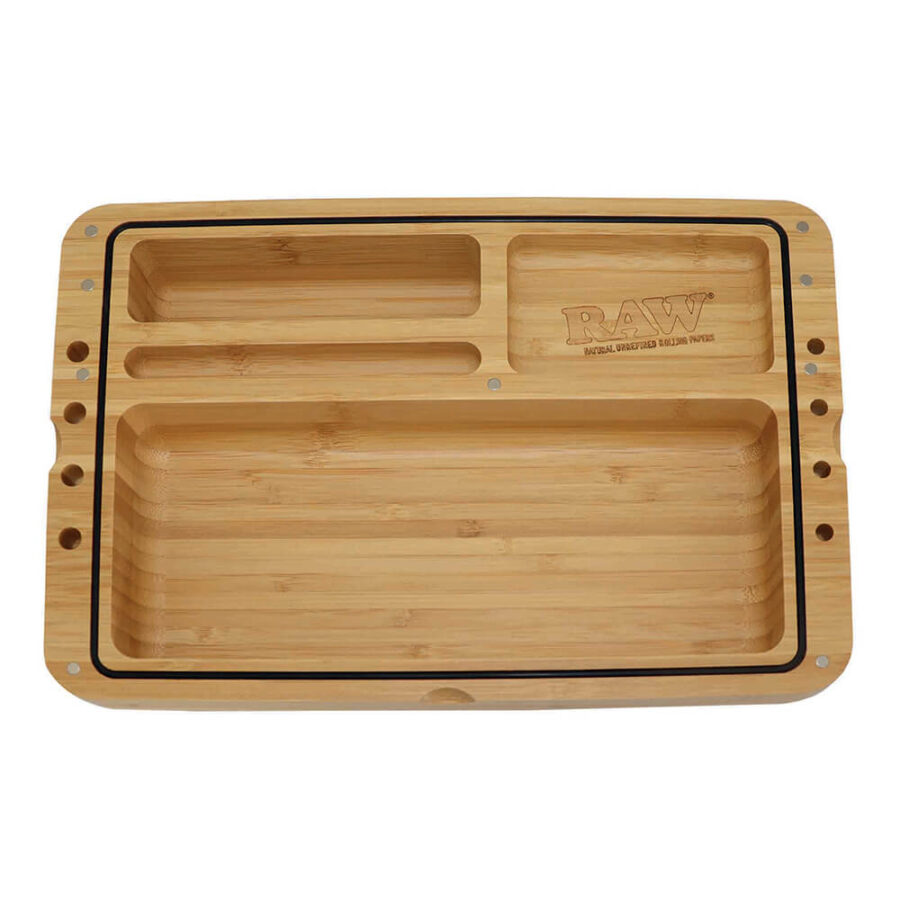 RAW Spirit Box Magnetisches Rolling Tray aus Holz