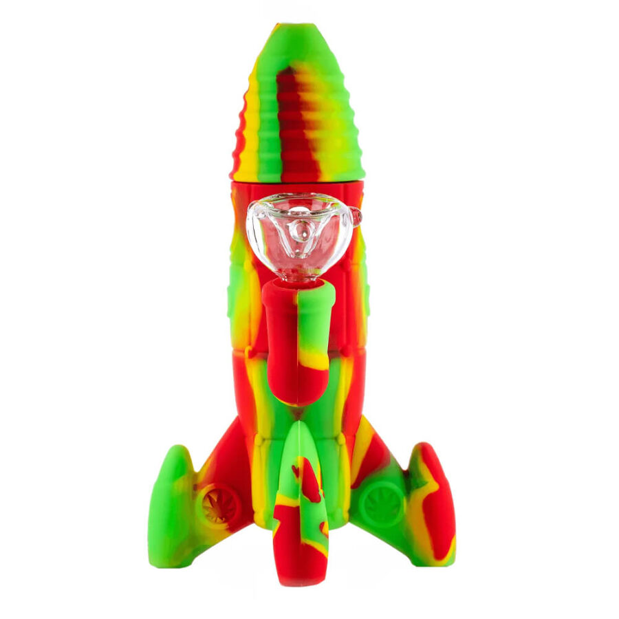 Silikonbong Rasta mit leuchtenden LED-Lichtern 20cm