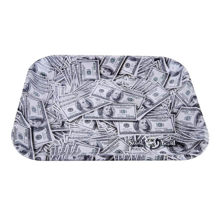 Skunk Brand Dollar Bills Metall Rolling Tray