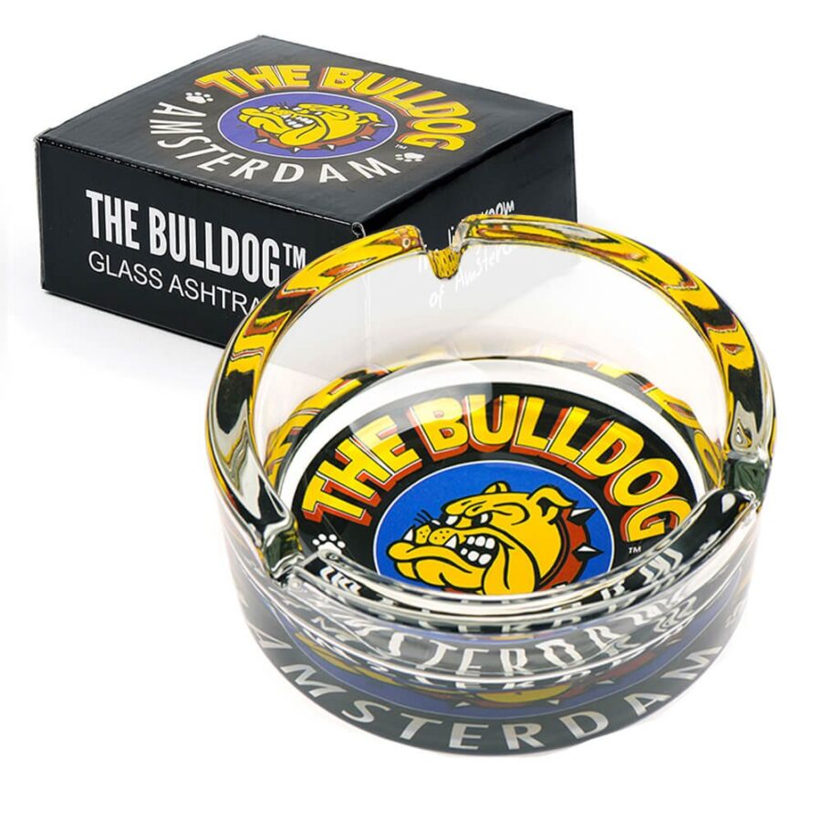 The Bulldog Original Schwarzer Aschenbecher aus Cristal