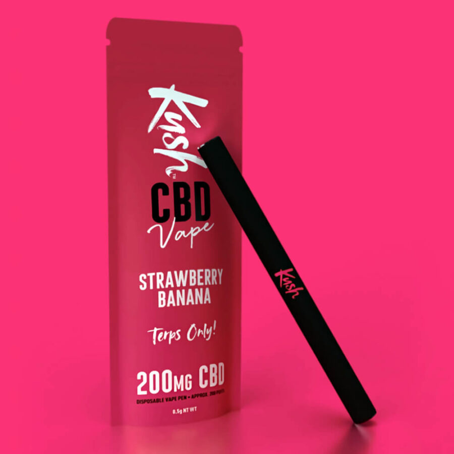 Kush CBD Vape Strawberry Banana 200mg CBD Einweg Vape Pen (10skt/display)