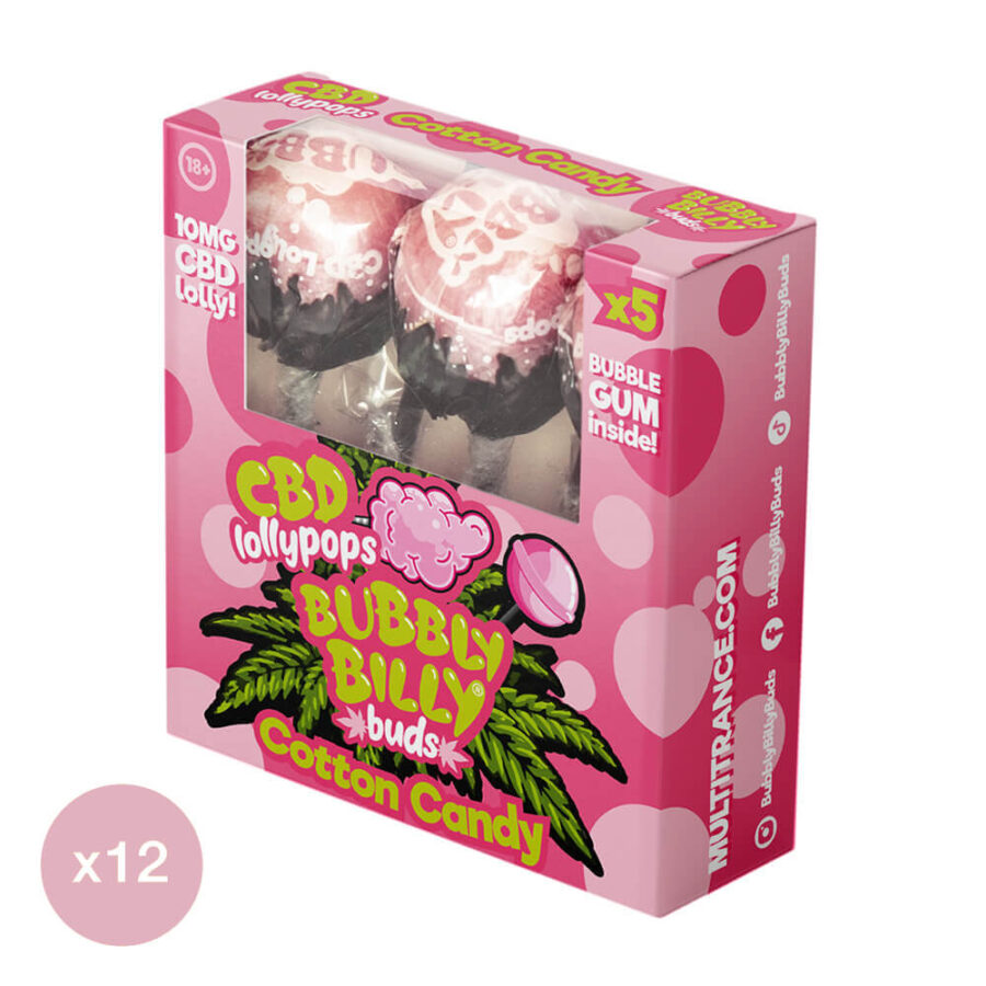 Bubbly Billy Buds CBD Lutscher Zuckerwatte 5 Stück pro Packung (12stk/display)