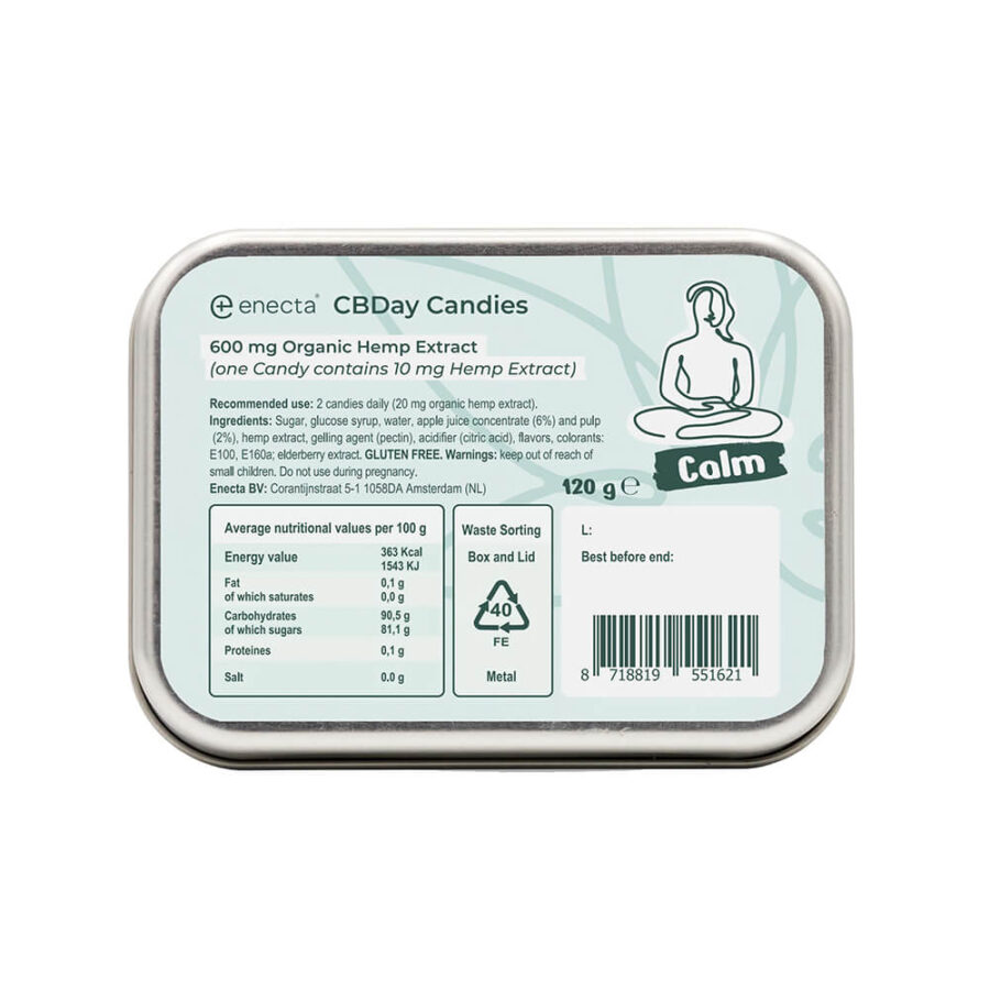 Enecta CBDay Bio Hanf Extrakt Bonbons - Calm (60 Stk.)