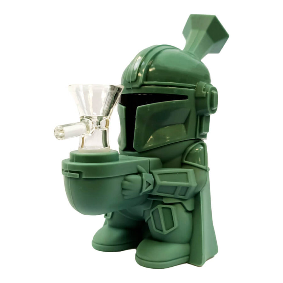 Space Hero Silikon Bong Salbeifarbend mehrteilig 15cm