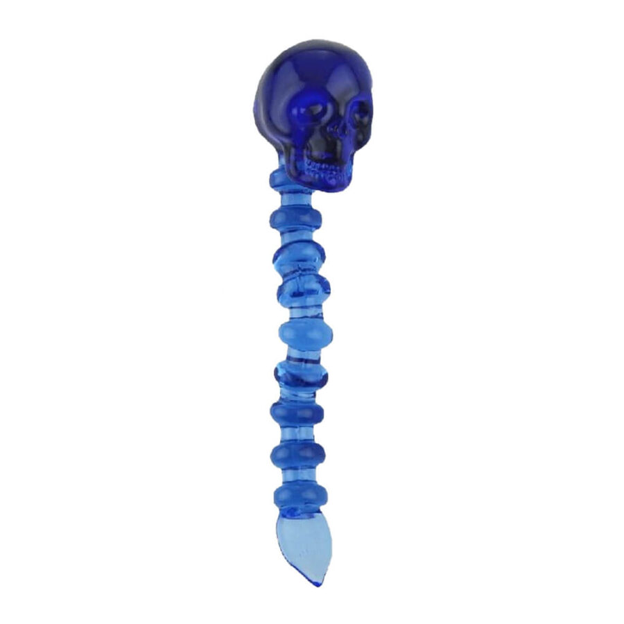 Blauer Schädel Dabber aus Glas