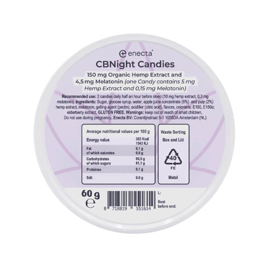 Enecta CBNight Bio Hanf Extrakt Bonbons – Gemischter Fruchtgeschmack (30pcs)