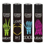 Clipper Feuerzeuge Bone Hands (24stk/display)