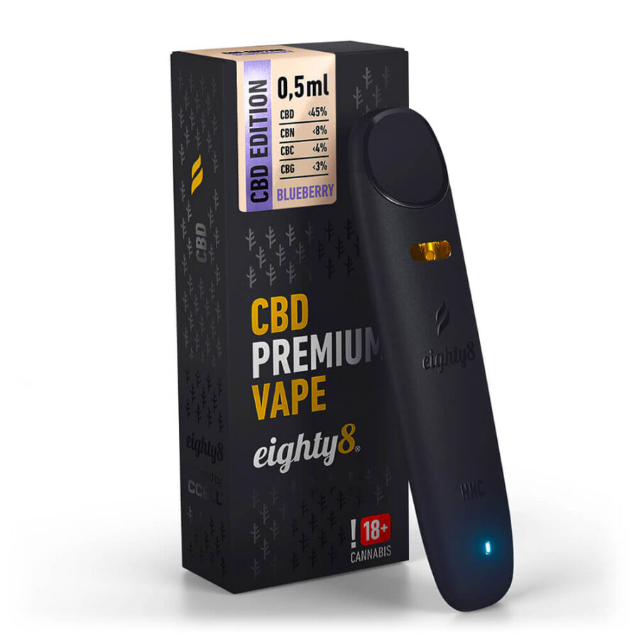 Eighty8 Blueberry 45% CBD Einweg Vape (10stk/display)