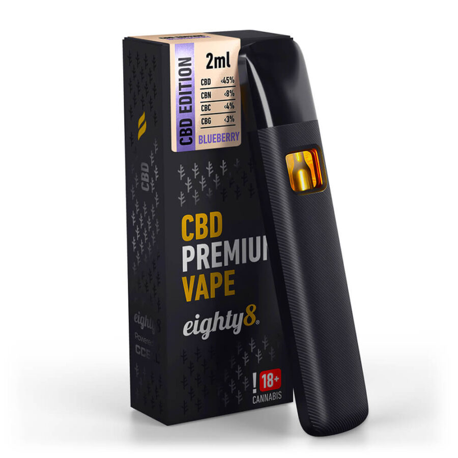 Eighty8 Blueberry 45% CBD Einweg Vape (10stk/display)