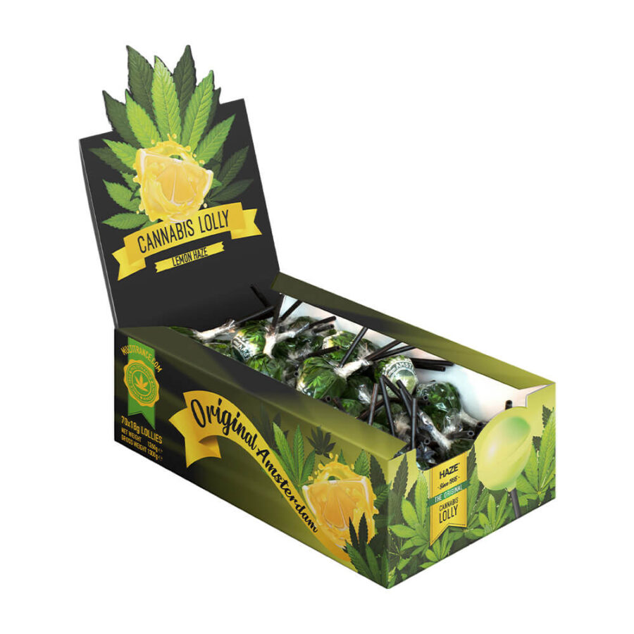 Haze Cannabis Lollipops Box Lemon Haze (70Stk/display)