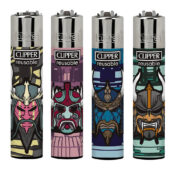 Clipper Feuerzeuge Samurai Masks (24stk/display)