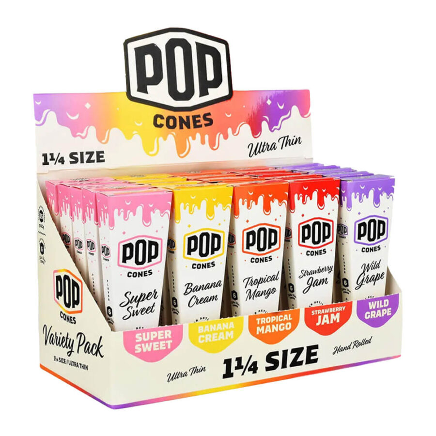 Pop Cone 1 1/4 Ultra Thin Pack Sortenpackung (25stk/display)