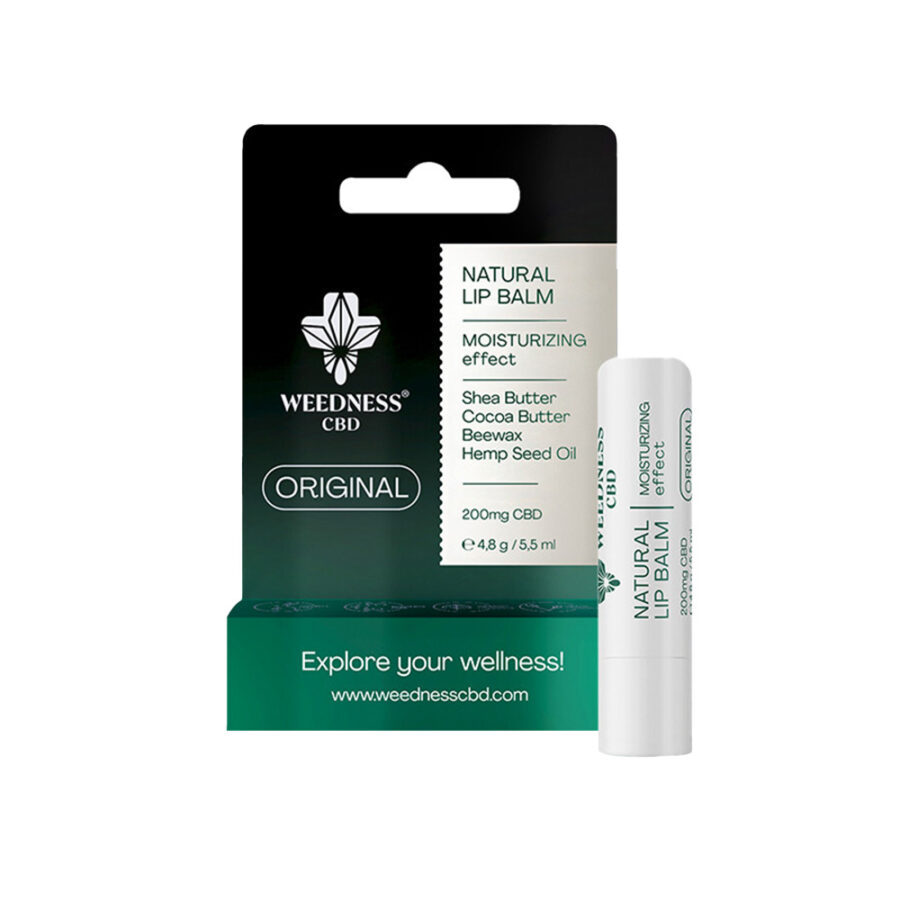 Weedness CBD Natürlicher Lippenbalsam Original mit feuchtigkeitsspendender Wirkung 4% CBD (4.8g)