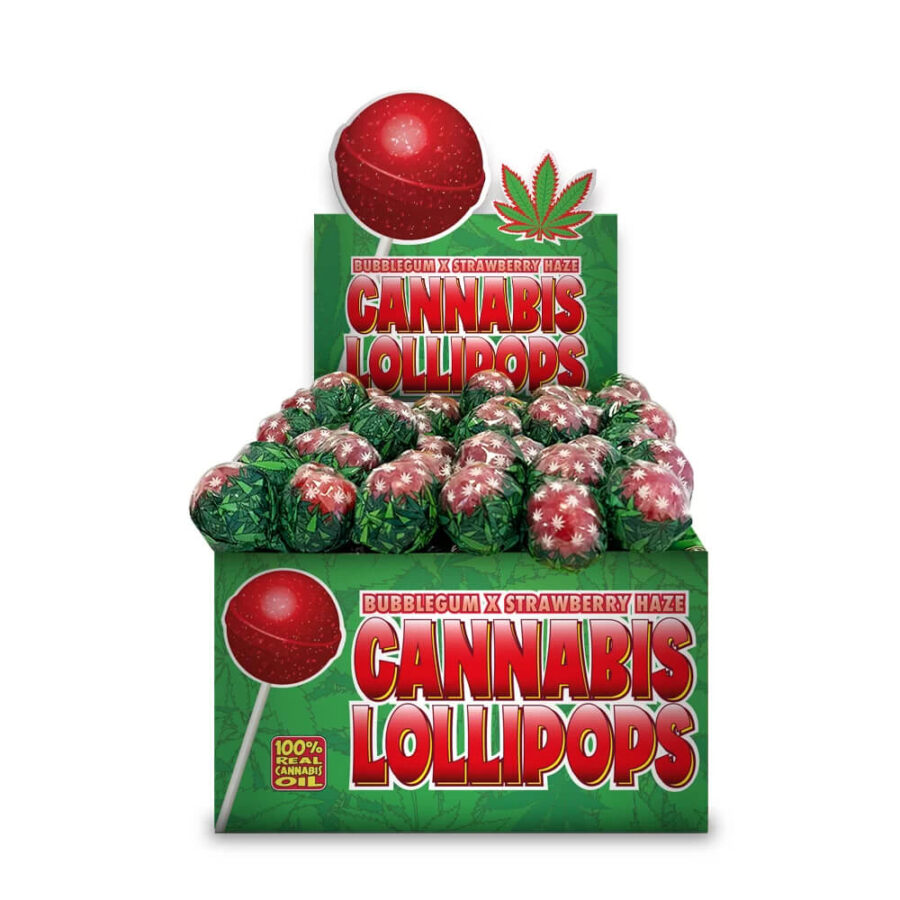 The Hempy Lab Cannabis Lollipops Strawberry Haze (70stk/display)