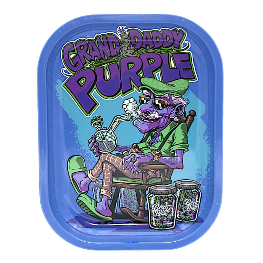 Best Buds Grand Daddy Purple Metal Rolling Tray Small 14x18cm