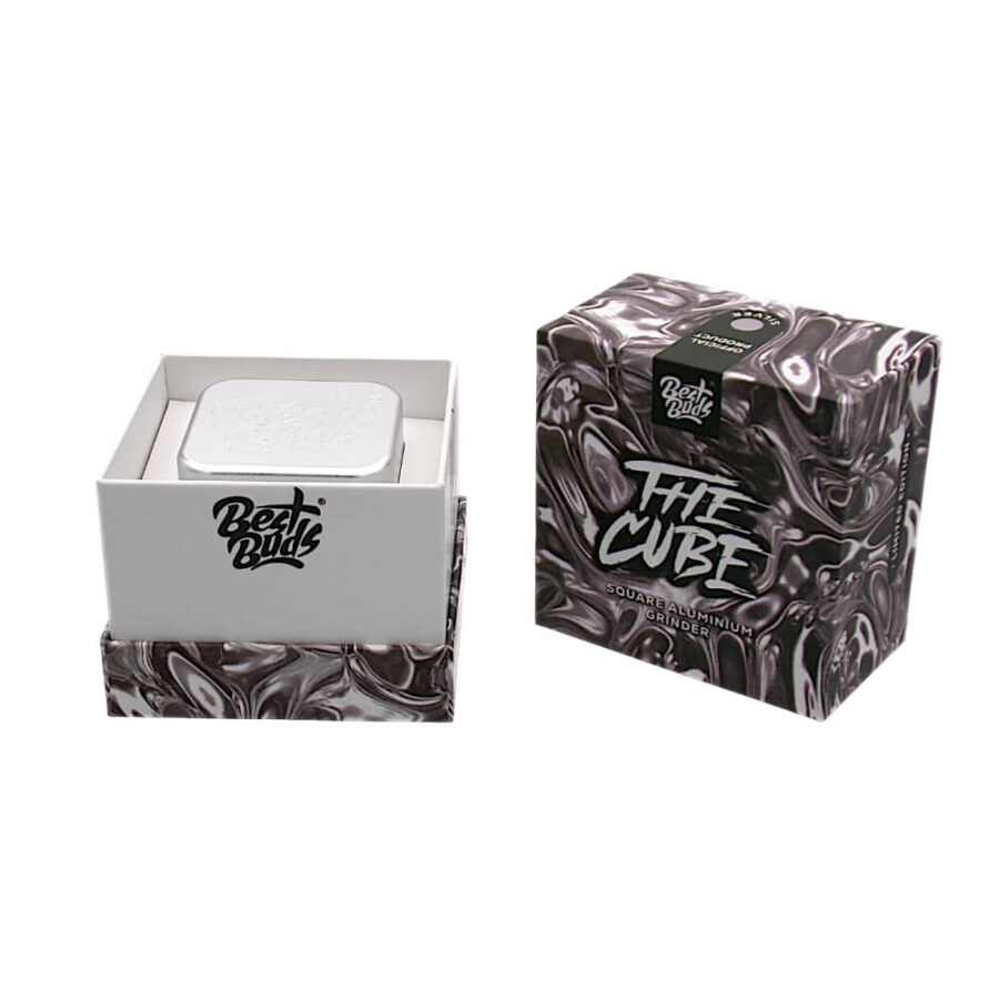 Best Buds The Cube Grinder Aluminium Silber 4 Teile (50mm)